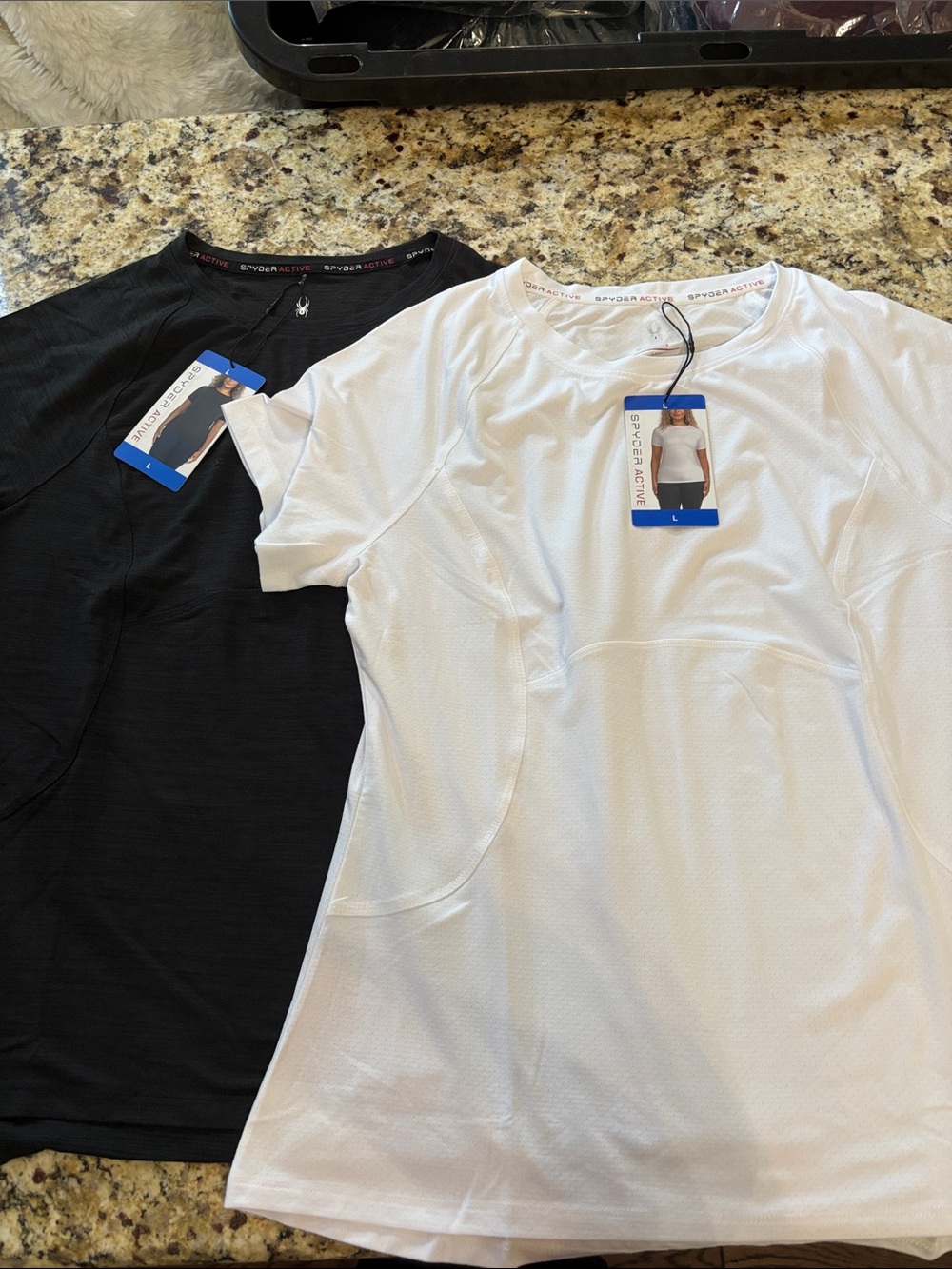 Spyder Active Women’s Short Sleeve Crew - Black & White Two pack.